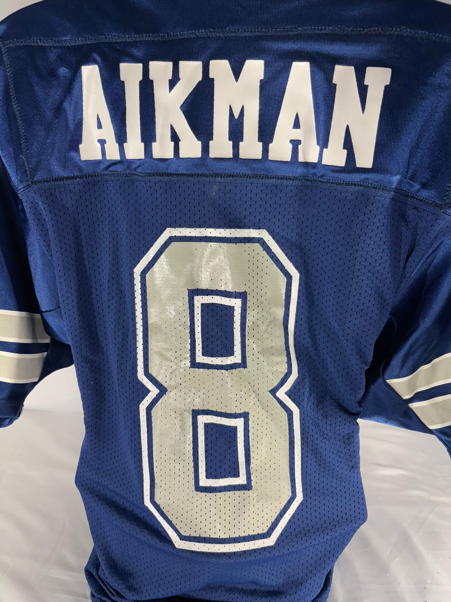 Troy Aikman replica Blue game jersey (used)