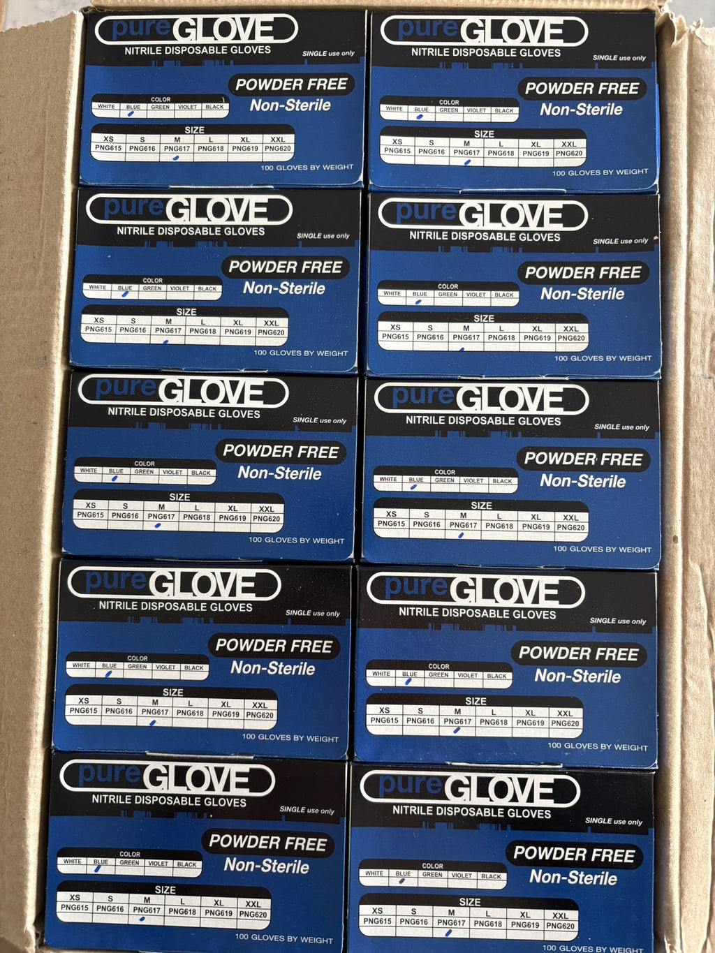 Blue Nitrile exam gloves case of 1,000