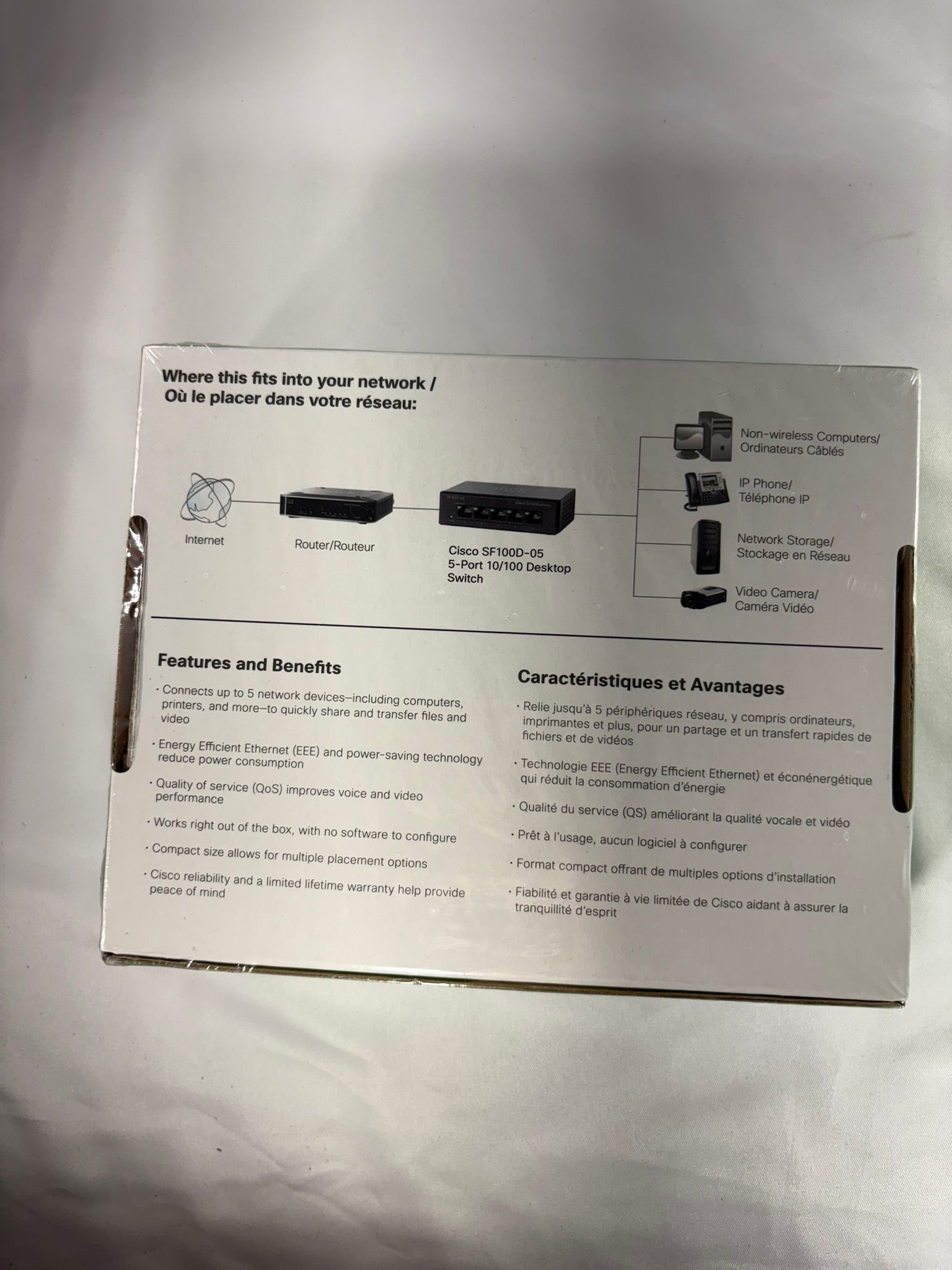 Cisco Small Business 5-Port 10/100 Desktop Switch #SF100D-05