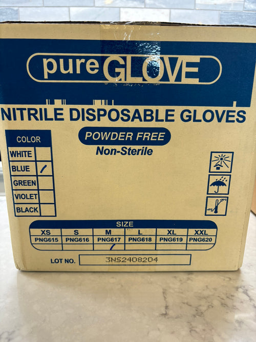 Blue Nitrile exam gloves case of 1,000